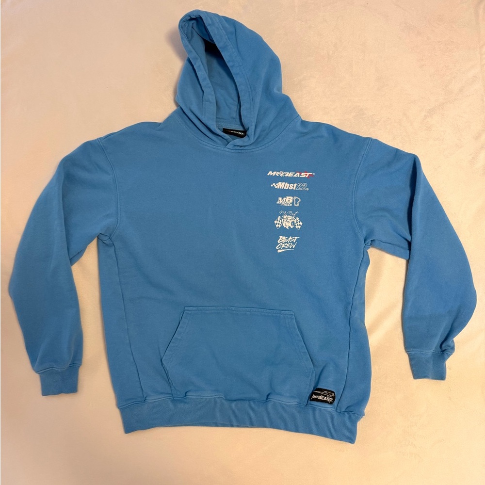 Mr. Beast Blue Youth Hoodie